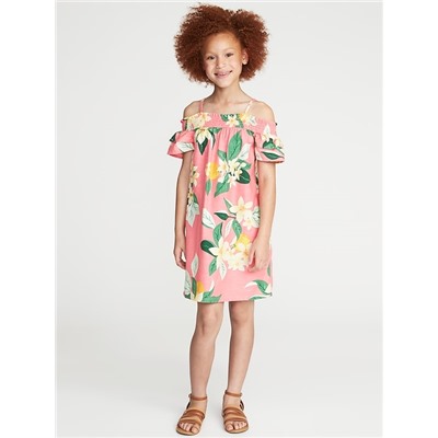 Off-the-Shoulder Swing Dress for Girls