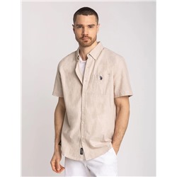 SHORT SLEEVE SOFT LINEN BLEND SHIRT