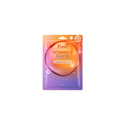 Маска тканевая для лица moods Vitamin C Gluta 1шт/ Moods Vitamin C Gluta Brightening And Shining Facial Mask 38 ML