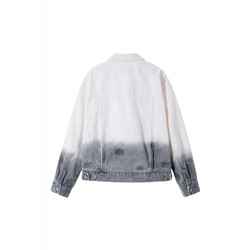 Chaqueta vaquera dip-dye Crudo y gris