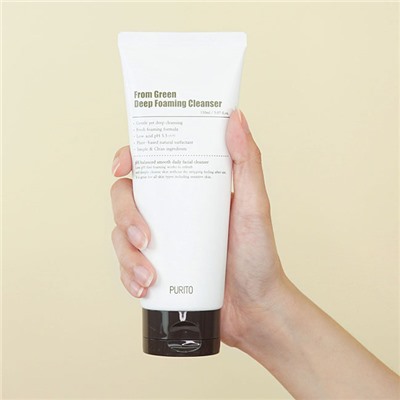 From Green Deep Foaming Cleanser, Глубокоочищающая пенка с центеллой и зеленым чаем