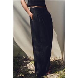 MULTI-PLEAT EMBROIDERED TROUSERS