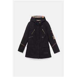 Parka capucha parches