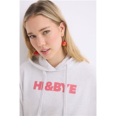 Sudadera capucha felpa algodón gris