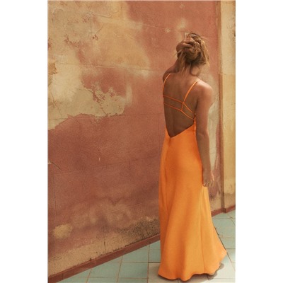 SATIN MIDI DRESS