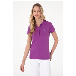 Kadın Menekşe Basic Polo Yaka Tişört