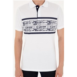 Erkek Regular Fit Polo Yaka Beyaz Tişört