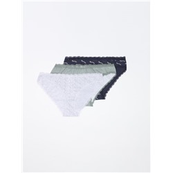 3-PACK OF CLASSIC BRIEFS WITH LACE TRIM