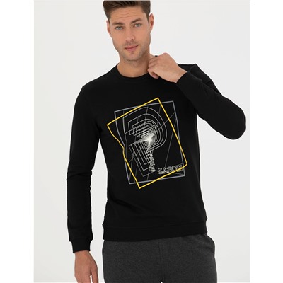 Siyah Regular Fit Sweatshirt