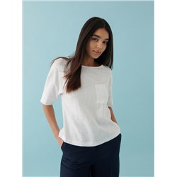 Bluse aus Leinenmischung