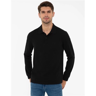 Siyah Slim Fit Basic Sweatshirt