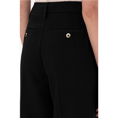 Kadın Siyah Loose Fit Kanvas Pantolon