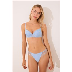 Tanga tul bordado azul