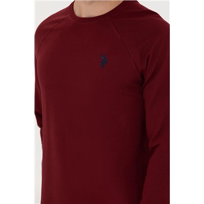 Erkek Bordo Basic Sweatshirt