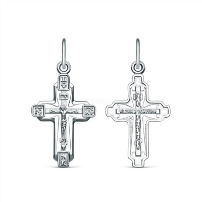 Крест из серебра родированный - 3,3 см 925 пробы К3-609р