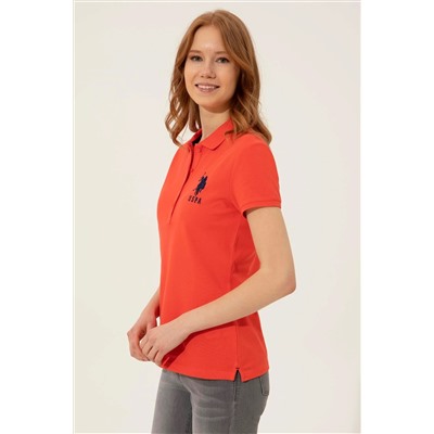 Kadın Kırmızı Basic Polo Yaka Tişört