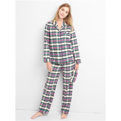 Flannel PJ set with eye mask