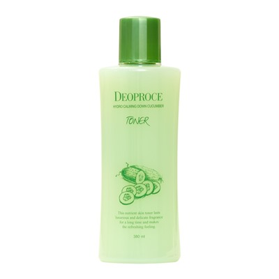 DEOPROCE HYDRO CALMING DOWN CUCUMBER TONER Увлажняющий успокаивающий тонер для лица с экстрактом огурца 380мл