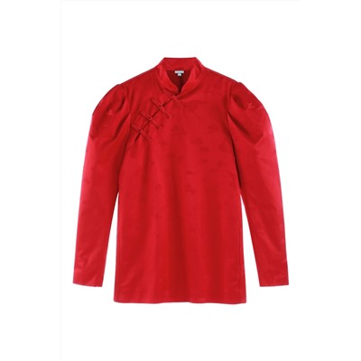 Blusa de seda Rojo