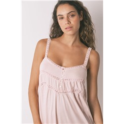 Camisón midi "maternity" algodón rosa