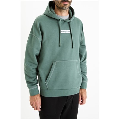 Sudadera oversize con capucha - Verde