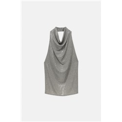 TOP HALTER TEJIDO BRILLO