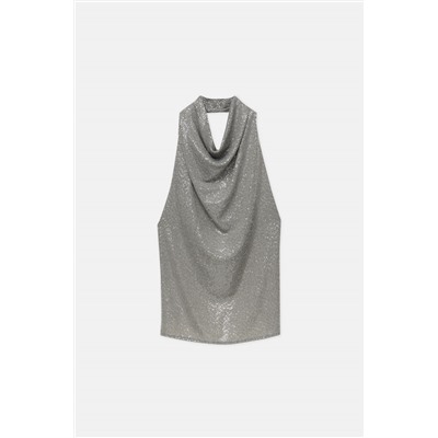 TOP HALTER TEJIDO BRILLO