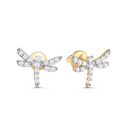 Серьги-продёвки из золочёного серебра с фианитами 925 пробы п7-715-2з200