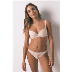 Tanga tira encaje rosa