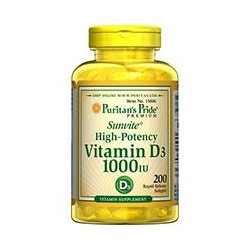 Витамин D3 1000 IU от Puritan's Pride 200 капсул / Puritan's Pride Vitamin D3 1000 IU 200 caps