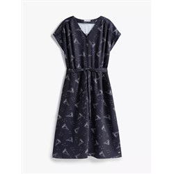 Nautical Print Midi Dress