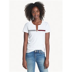 TOMMY HILFIGER ESSENTIAL SPLIT-NECK T-SHIRT