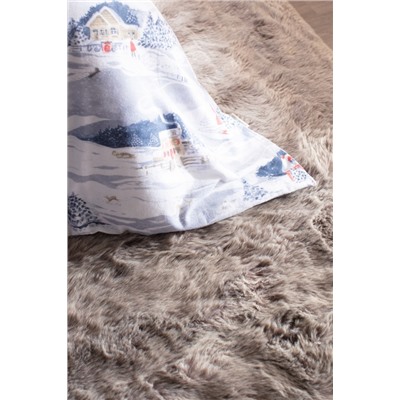 Erig King Size %100 Pamuk Flanel Nevresim Takımı - Mavi
