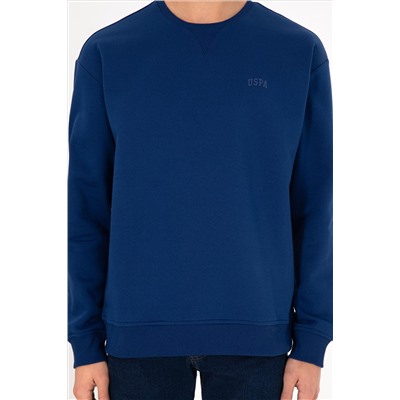 Erkek İndigo Basic Sweatshirt