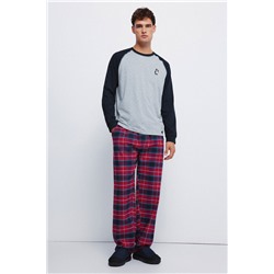 Pijama largo pantalón cuadros