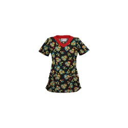 UA Autism Speaks Black Print Scrub Top