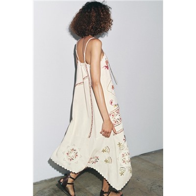 ZW COLLECTION ASYMMETRIC FLORAL EMBROIDERED DRESS