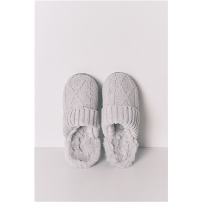 Zapatillas casa punto tricot gris