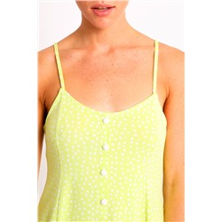 Vestido evasé Amarillo y blanco
