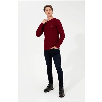 Erkek Bordo Basic Kazak