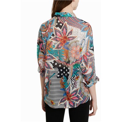 Camisa de algodón estampada
