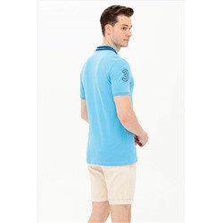 Erkek Turkuaz Basic Polo Yaka Tişört