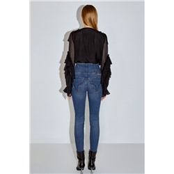 Vaquero skinny fit de tiro alto Azul