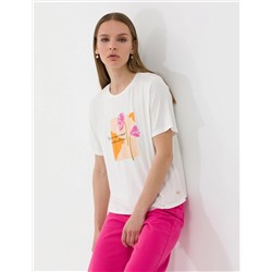Ekru Comfort Fit Tişört