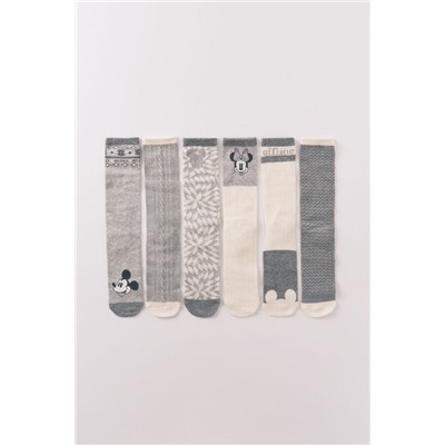 Pack 6 calcetines largos algodón Minnie y Mickey