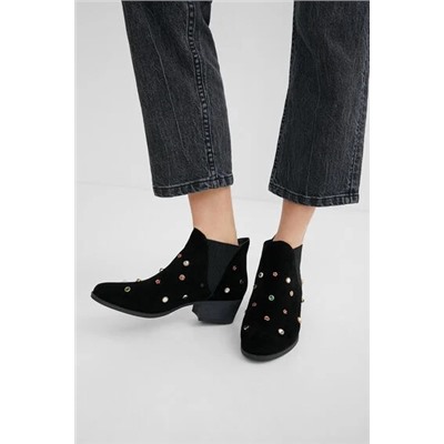 Botines serraje pedrería