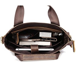 Men's Crazy Horse Leather Tote Bag A4 Vintage Hard Cow leather Messenger Bag