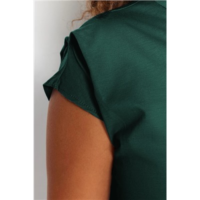 Yeşil Kolları Bağlama Detaylı %100 Pamuk Örme T-Shirt TBBSS22BF0003