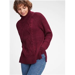 Cable-Knit Turtleneck Sweater