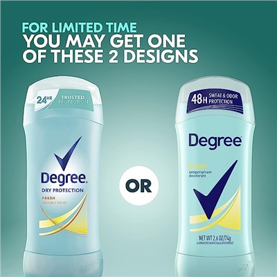 Degree Antiperspirant Deodorant 48-Hour Sweat and Odor Protection Fresh Energy Antiperspirant For Women (2шт)